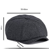 STRIPED ARTISTIC YOUTH RETRO FLAT CAP_CWAH1909