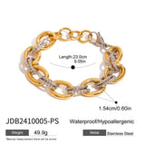 Two-Tone Stainless Steel Titanium Chain Bracelet
