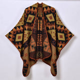 GEOMETRIC DIAMOND THICK WARM SHAWL_CWASC0956