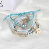 HANDMADE BEADED EVIL EYE LAYERED BRACELET_CWAJE2211