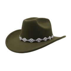 MEN WOMEN ETHNIC WOOL COWBOY FEDORA JAZZ HAT_CWAH04464