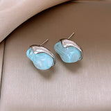 BLUE ICE CRYSTAL SIMPLE COMMUTER EARRINGS_CWAJE2330