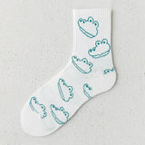 Women'S Middle Tube Cute Smile Pattern Socks_Cwms0513