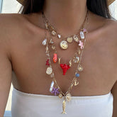 BOHEMIAN HEAVY CHAIN VINTAGE STACKING NECKLACE_CWMM3178