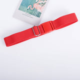 SOLID COLOR PLASTIC BUCKLE ELASTIC BELT_CWABE0681