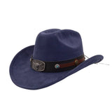 Unisex Suede Cowboy Fedora Hat Ethnic Design_Cwah04503