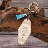 LETTER ENGRAVED WOODEN KEYCHAIN_CWMM0572