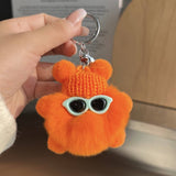CUTE RABBIT FUR BRIQUETTES CAR KEYCHAIN PENDANT_CWMM2480