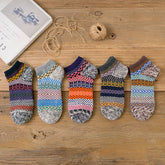 5PCS SET ALPACA VINTAGE FLORAL PATTERN SOCKS_CWMS0207