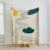 NEW VINTAGE COTTON KNITTED WARM THROW BLANKET_CWMM2384