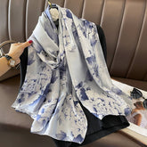 SILKY SATIN LONG SCARF SHAWL VERSATILE WRAP_CWASC0530