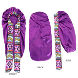 PRINTED RIBBON LONG HAIR CARE NIGHTCAP_CWAH1477