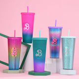 DOUBLE LAYER PORTABLE PLASTIC STRAW DIAMOND CUP_CWMM0978