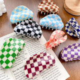 3.23"Checkered Hair Claw Clip_Cwaha0313