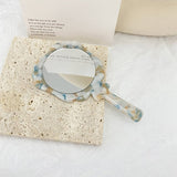 Vintage Acetate Handheld Round Makeup Mirror_Cwmm6399