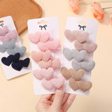 CUTE HEART HAIR CLIP SET FOR GIRLS WARM COLORS_CWAHA6726