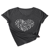 HEART AND MUSIC V NECK T SHIRT RELAXED FIT_CWTTS1541