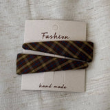 Plaid Fabric Bb Hair Clips Set For Girls_Cwaha07977