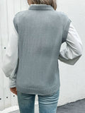 Twisted V-Neck Pullover Knitted Vest