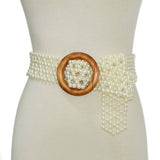 NEW SWEET PEARL STRETCH PEARL WIDE BELT_CWABE0508