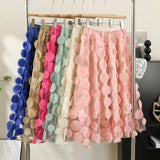 THREE DIMENSIONAL FLORAL TULLE MESH SKIRT_CWBLS0395