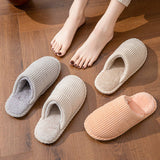 FASHION HOME THIN STRIPE INDOOR COTTON SLIPPERS_CWSHS0843