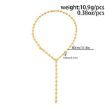 SMALL FRESH COLORFUL Y SHAPED DAISY CHAIN NECKLACE_CWMM3127