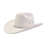 Unisex Soft Suede Western Cowboy Fedora Hat_Cwah04366