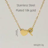 18K GOLD HEART LETTER PENDANT NECKLACE_CWAJE0692
