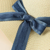 Women Bow Beach Sunscreen Straw Hat_Cwah1436