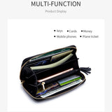 Zipper Tassel Anti-Theft Brush Leather Wallet_Cwab3731