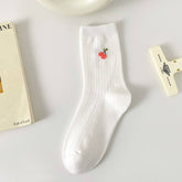 White Small Fresh Fruit Cartoon Bear Stockings_Cwms1398