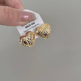 SEMI CIRCLE THREE DIMENSIONAL LOVE EARRINGS_CWAJE1298