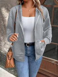 Waffle Coat With Hooded Drawstring Sports Zipper