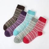 5PR SET RETRO ETHNIC STYLE SOCKS FOR MEN WINTER_CWMS0680