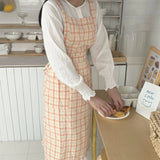 PLAID APRON FOUR COLOR CAFE WORK APRON_CWMM5813
