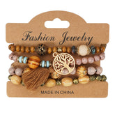 ROSE HANDMADE WOODEN BEAD BRACELET_CWAJE2204