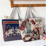 RETRO EMBROIDERED KNITTED BAG SHOULDER TOTE BAG_CWAB1669