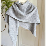100% Wool Thick Knit Large Triangle Shawl_Cwov00257