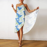 FLORAL PRINT ONE PIECE BEACH DRESS FOR VACATION_CWBLS0467