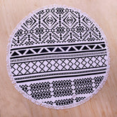 ROUND MICROFIBER TASSEL BEACH TOWEL BLANKET_CWMM7602