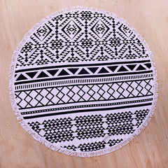 ROUND MICROFIBER TASSEL BEACH TOWEL BLANKET_CWMM7602