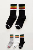 RAINBOW LINED ANKLE CREW SOCKS_CWMS118