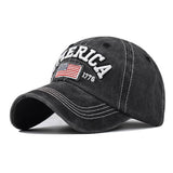 COTTON WASHED FLAG EMBROIDERED BASEBALL CAP CWAH1375