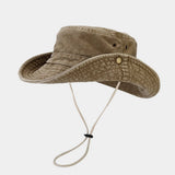 Washed Wide Brim Outdoor Sun Hat For Summer_Cwah3783