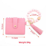 SILICONE BEAD BRACELET CARD BAG TASSEL KEYCHAIN_CWAJE0656