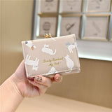 Cute Cartoon Cat Print Trifold Money Clip Wallet_Cwab06203