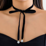 LONG STRAPPY CHOKER WITH PEARL PENDANT TASSEL_CWAJE1169