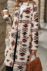Women Ethnic Style Printed Plush Long Coat_Cwoco0123