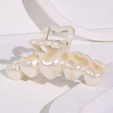 Chic Pearl Heart Claw Clip Minimalist Hair Grip